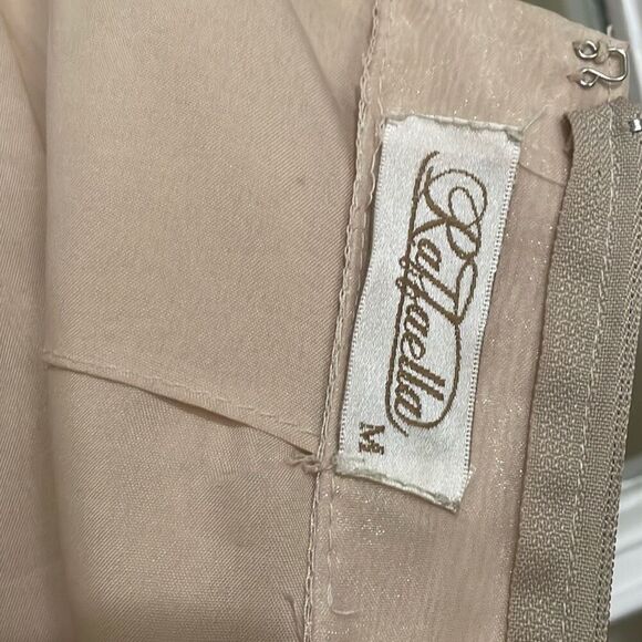 Raffaella chiffon beige Y2K spaghetti strap mini cocktail dress size medium - Picture 8 of 16